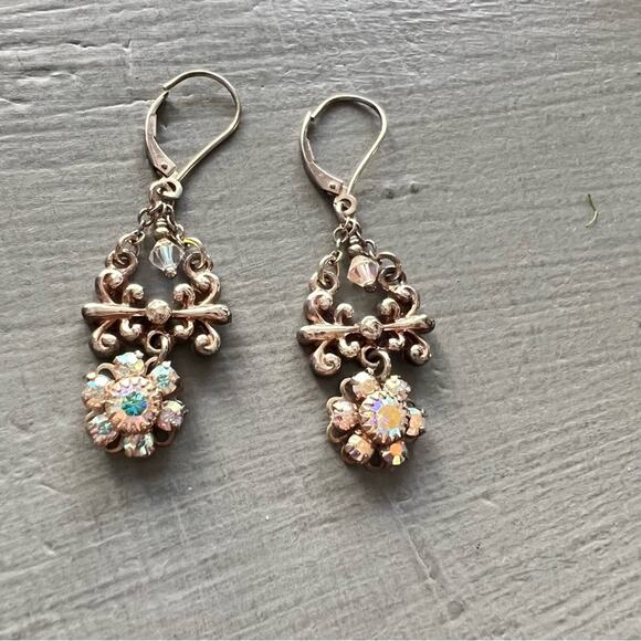 FI Sterling Silver Crystal Beaded Earrings - Picture 2 of 7